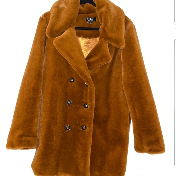 Lulus BROWN FAUX FUR COAT - Picture 6 of 7